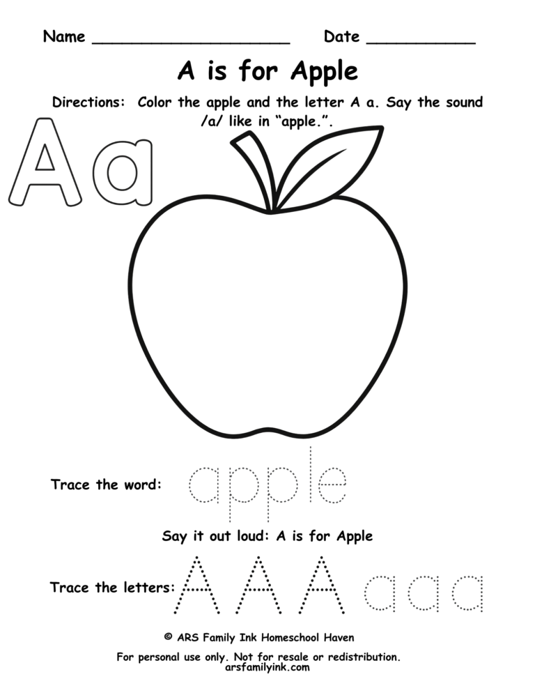 letter a tracing worksheet preschool printable