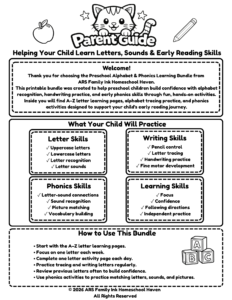 Preschool Alphabet & Phonics Learning Bundle Parent Guide